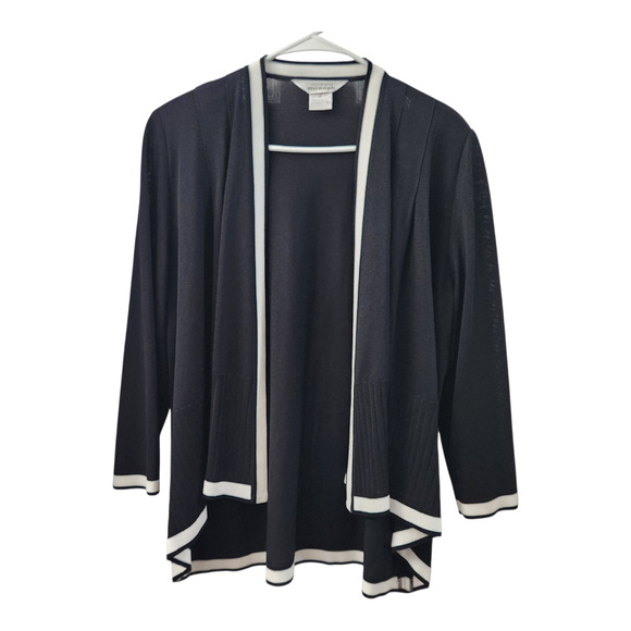 Misook Exclusively Open Front Knit Cardigan L Office Classic Career Business - Picture 1 of 6